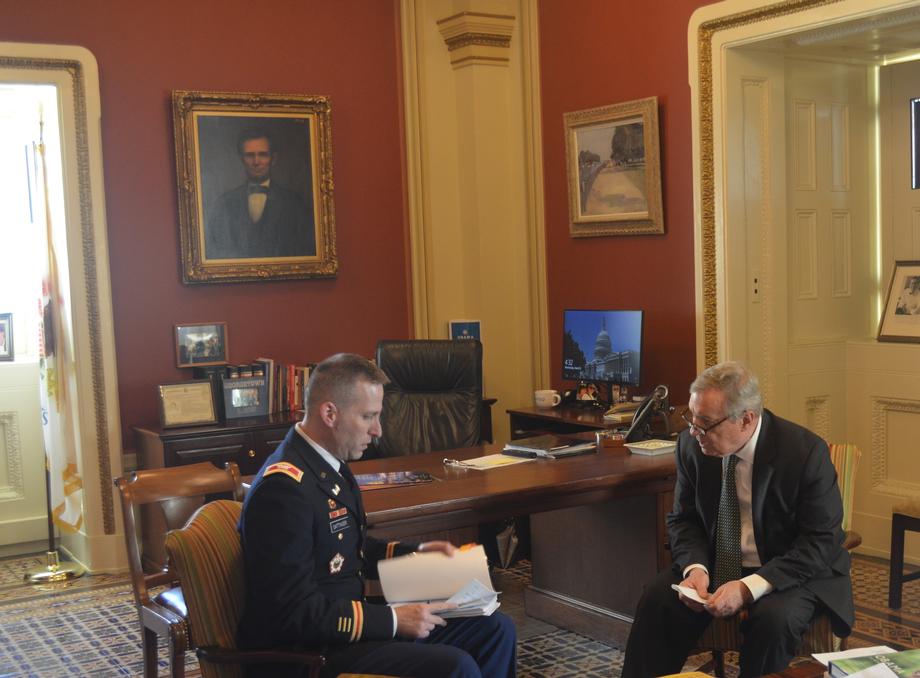Durbin Meets With Col. Sattinger, Commander of Rock Island Army Corps