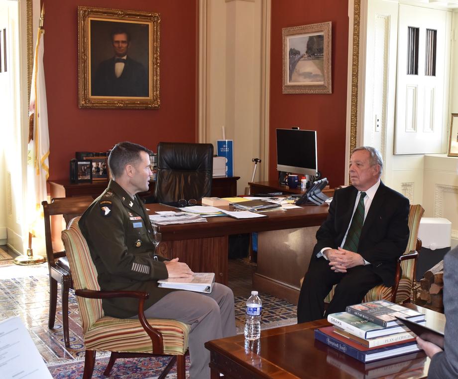 DURBIN TALKS ILLINOIS WATER INFRASTRUCTURE PROJECTS WITH ROCK ISLAND ARMY CORP DISTRICT COMMANDER