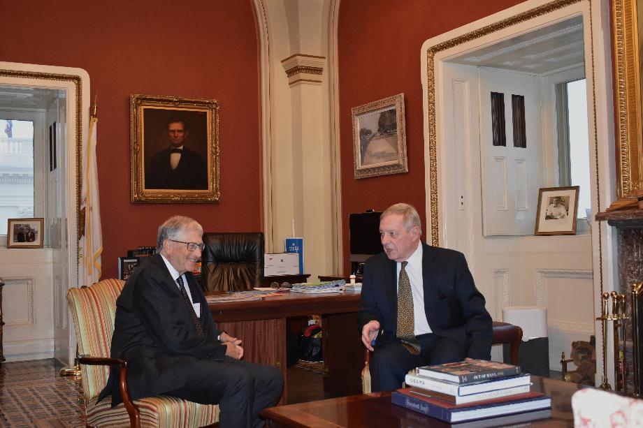 DURBIN AND BILL GATES DISCUSS INCREASING PUBLIC HEALTH INVESTMENTS WORLDWIDE